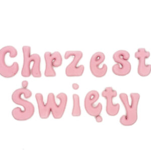 Ozdoba na tort napis Chrzest Święty RÓŻ