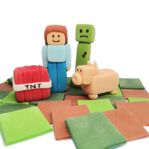 Dekoracje cukrowe na tort w stylu Minecraft – idealne na urodziny