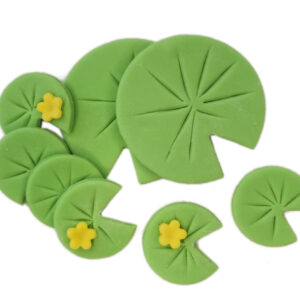 Ozdoba na tort figurki liście nenufary 8 szt.