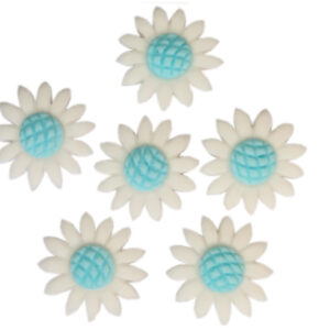 Ozdoba na tort Kwiatki stokrotki niebieskie 6szt