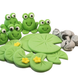 cukrowe dekoracje na tort żabki