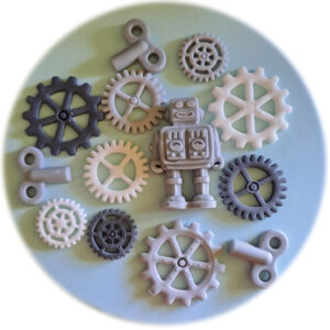 Zestaw na tort Robot + koła zębate