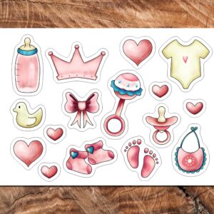 Wydruk cukrowy A4 chrzest roczek różowy 16 elem. DIY