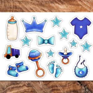Wydruk cukrowy A4 chrzest roczek niebieski 16 elem. DIY
