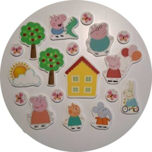 Zestaw na tort topper świnka Peppa 18 elem. 2D