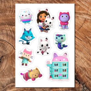 Wydruk cukrowy A4 Koci Domek Gabi 9 elem. DIY