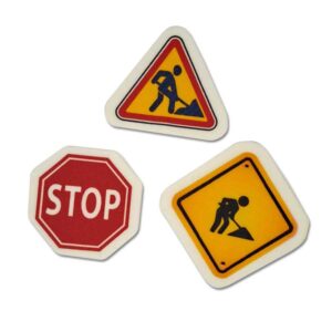 Znaki drogowe na tort topper toper budowa 3 szt.