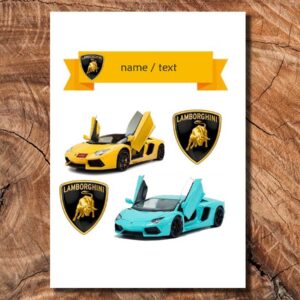 Wydruk cukrowy na tort A4 Lamborghini napis DIY