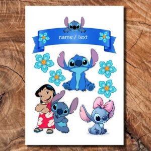 Wydruk cukrowy na tort A4 Lilo i Stich napis DIY