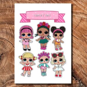 Wydruk cukrowy na tort LOL surprise napis