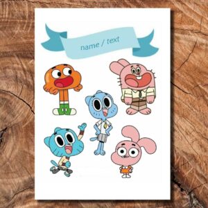 Wydruk cukrowy na tort Gumball napis