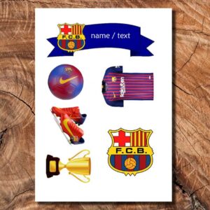 Wydruk cukrowy na tort Barcelona napis