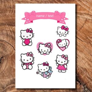 Wydruk cukrowy na tort A4 Hello Kitty napis DIY