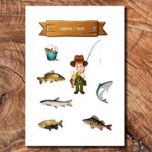 Wydruk cukrowy na tort ryby wędkowanie napis