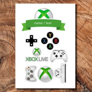Wydruk cukrowy na tort A4 Xbox gamer napis DIY