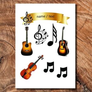 Wydruk cukrowy na tort muzyka muzyczny napis