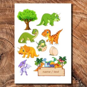 Wydruk cukrowy na tort dinozaury