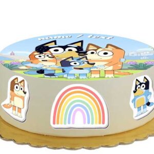 Zestaw cukrowy na tort Blue napis gratis