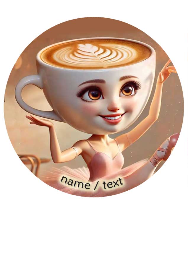 Wydruk cukrowy na tort A4 Ballerina Capuccina + napis gratis