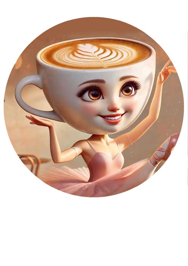 Wydruk cukrowy na tort A4 Ballerina Capuccina + napis gratis - obrazek 2