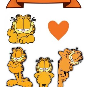 Wydruk cukrowy na tort A4 Garfield napis gratis